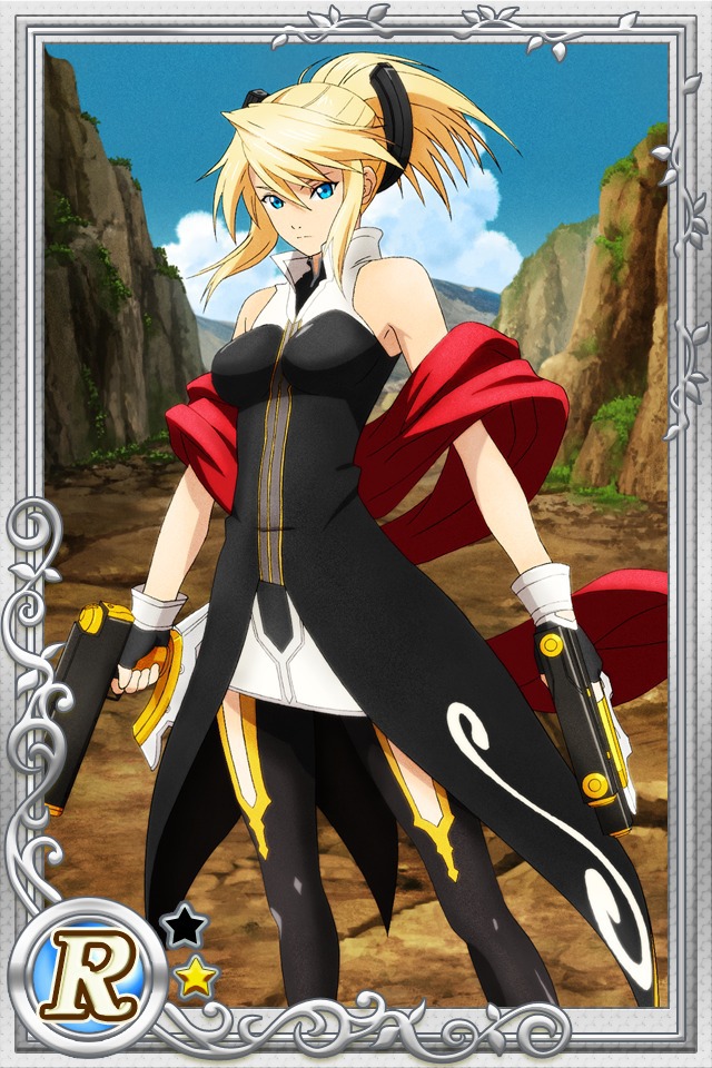 Legretta the Quick (Tales of the Abyss)
Keywords: cardevolve abyss legretta regret R1