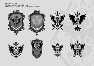 Various pending designs for the Zaphias Empire's emblem.
