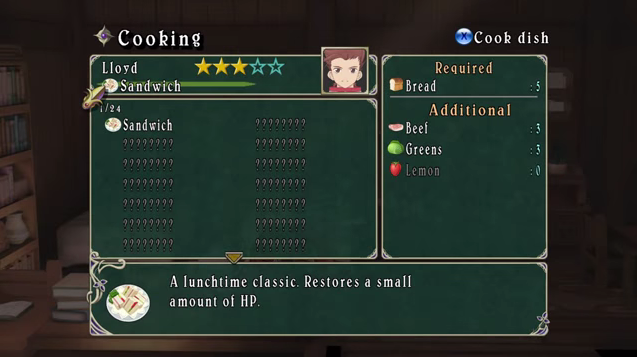 Cooking
Keywords: tales of symphonia screenshots