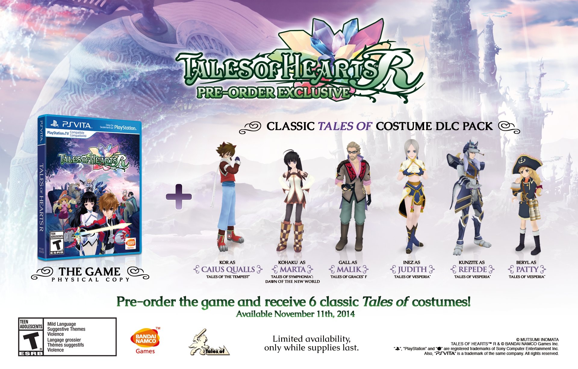 Available limit. Tales of Hearts r PS Vita. Tales of the Tempest. Tales of PS Vita. PS game Tales.